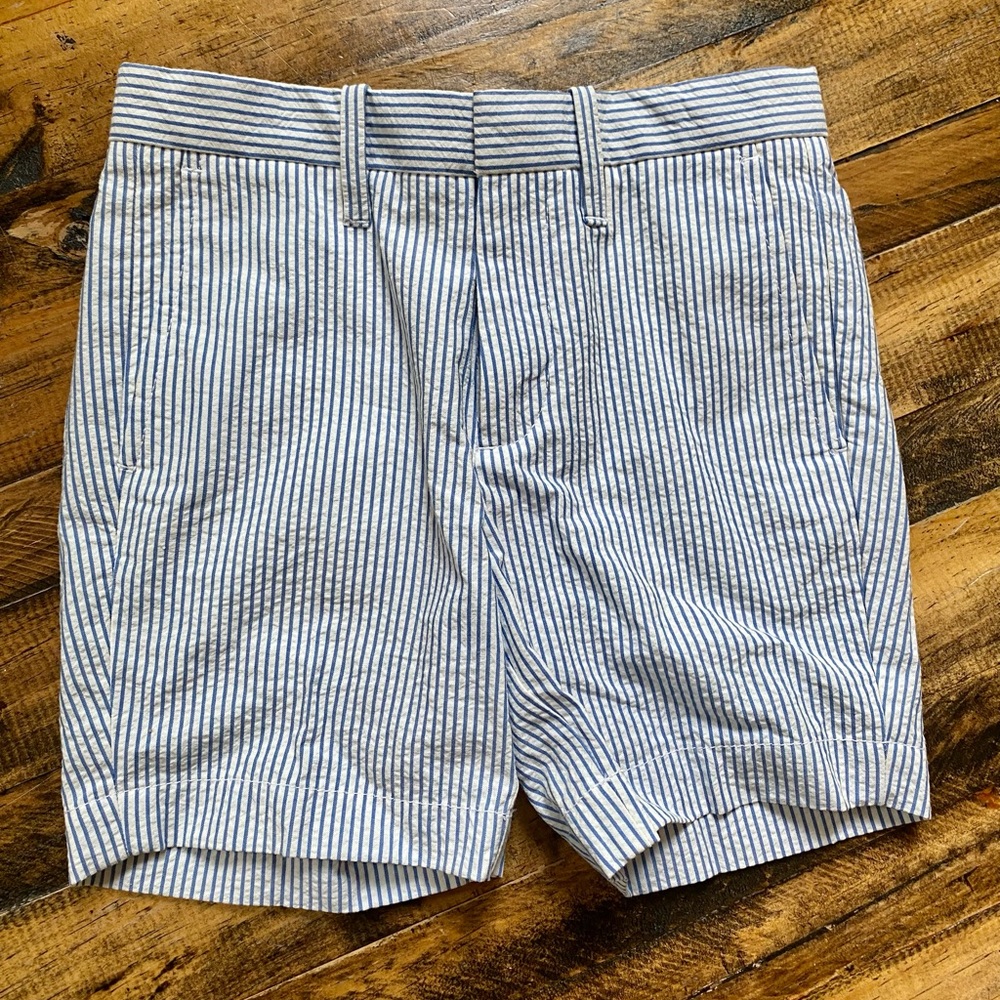 Crewcuts blue seersucker dress shorts